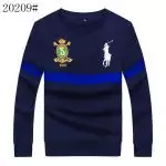 pull ralph lauren sweater boy hommes  embroidered crown big pony blue